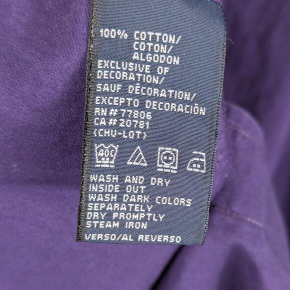 Tommy Hilfiger M Button Down Shirt Mens Purple Cotton Preppy Vintage Taiwan Rare - Picture 3 of 4